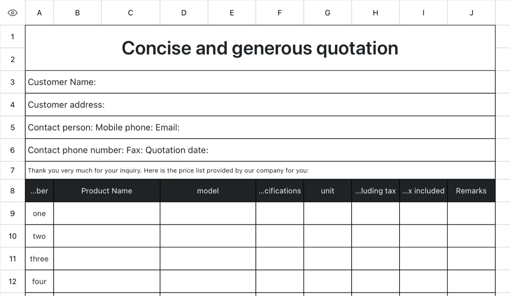 Concise and generous quotation